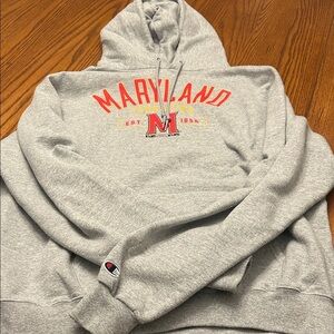 Champion Gray Maryland Logo Hoodie